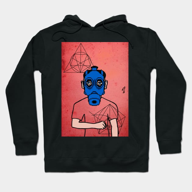 Sonatrach NFT - MaleMask with PixelEye Color and BlueSkin on TeePublic Hoodie by Hashed Art